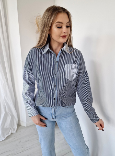 Koszula oversize 7855 granatowa