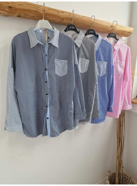 Koszula oversize 7855 czarna 2