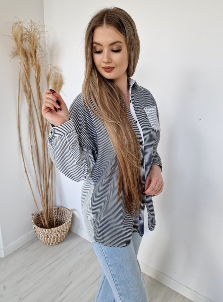 Koszula oversize 7855 czarna