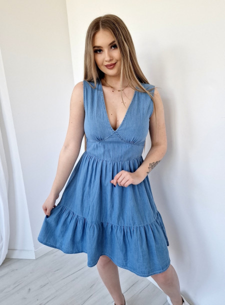 Sukienka jeansowa 96526 niebieska