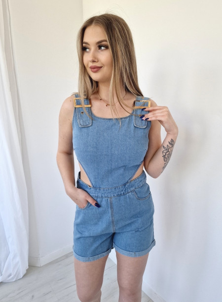Kombinezon jeans 96524 niebieski