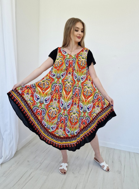 Asymmetric dress 1802 orange