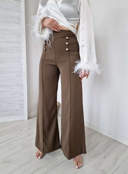 Eleganckie spodnie P135 brązowe