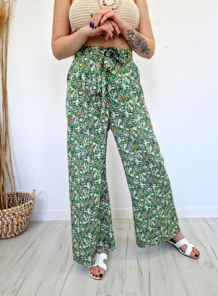 Wide-leg trousers 13056 green