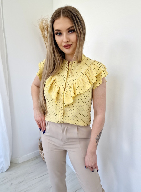 Shirt with frill 32058 yellow