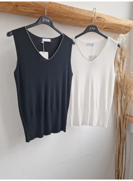 Blouse zircons 2207 black 2