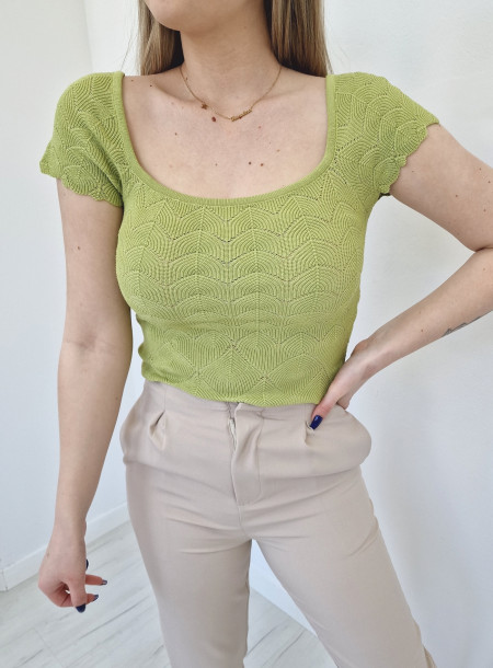 Wiskozowa bluzka K02 zielona