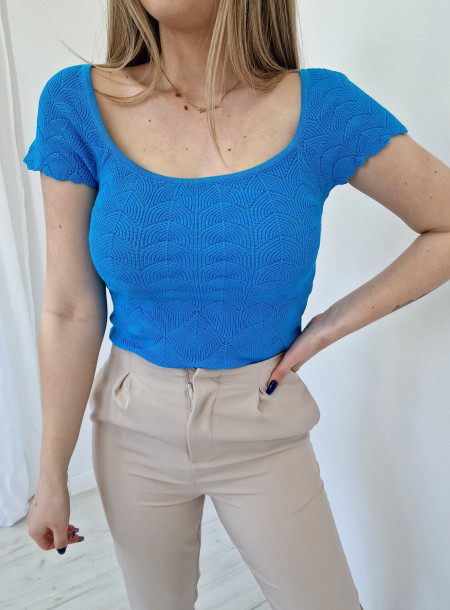 Wiskozowa bluzka K02 niebieska