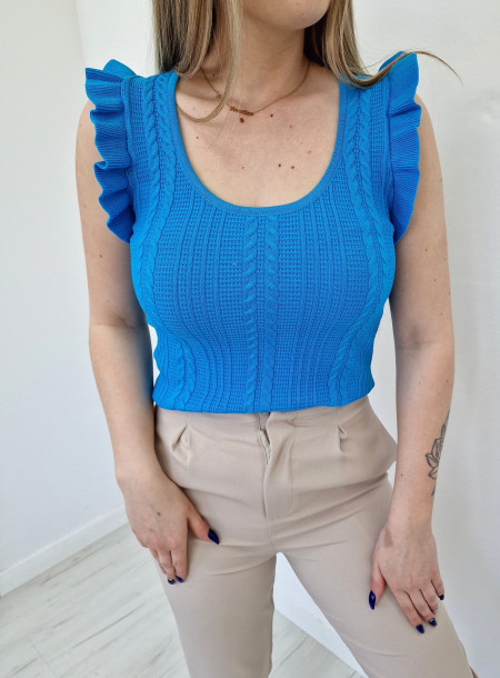 Wiskozowa bluzka K04 niebieska