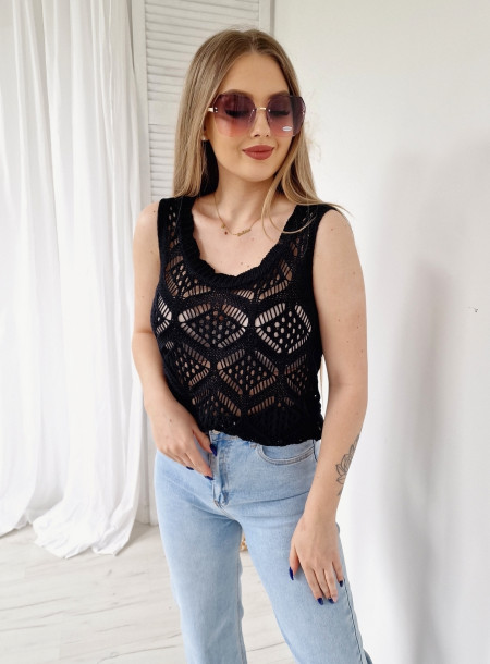 Bluzka ażurowa 270 czarna