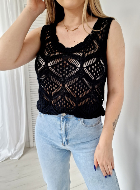 Openwork blouse 270 black
