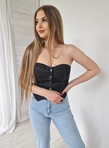 Denim corset 9119 black