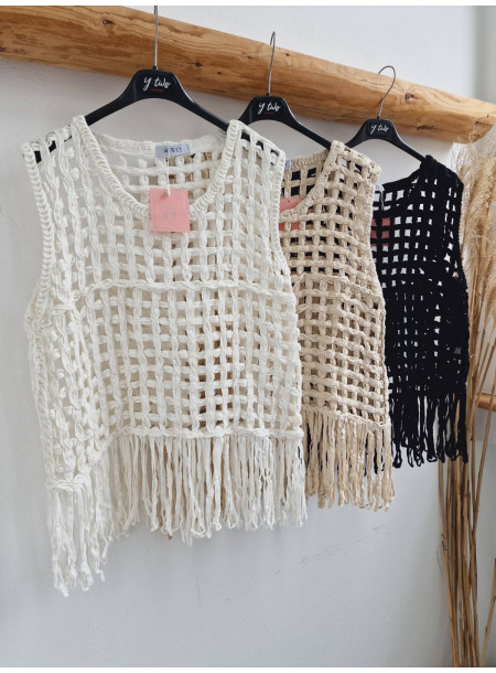 Bluzka boho FX31 czarne 2