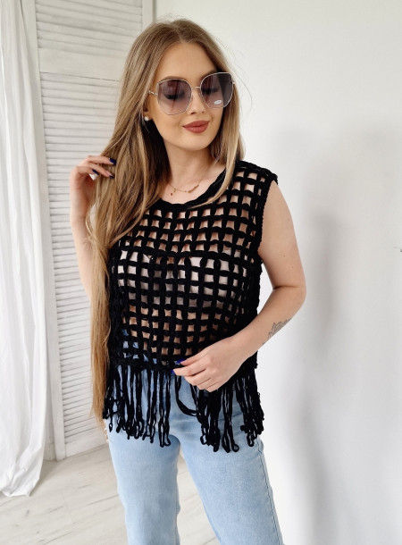 Bluzka boho FX31 czarne
