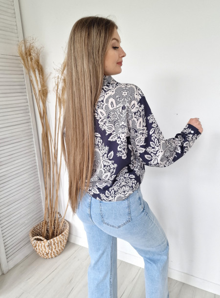 Wzorzysta koszula H1047 biała