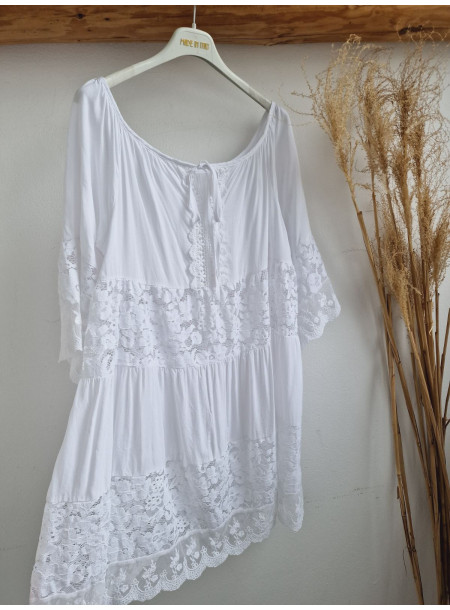 Boho tunic 8068 white 2