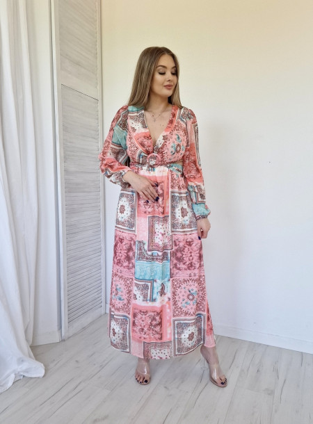 Cut-out back maxi dress 12167 red