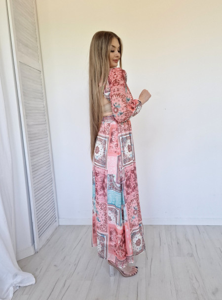 Cut-out back maxi dress 12167 red