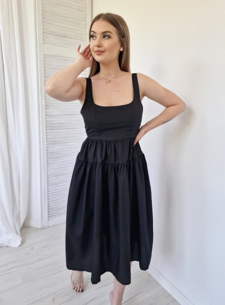 Cloquered midi dress 13113 black
