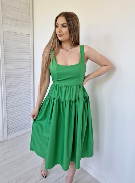 Cloquered midi dress 13113 green
