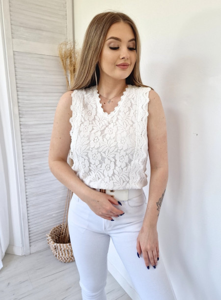 Lace blouse 23263 white