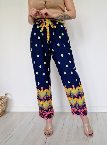 Spodnie neon 2605 granatowe