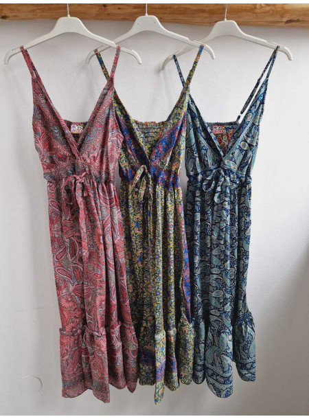 Silk midi dress 22-609I