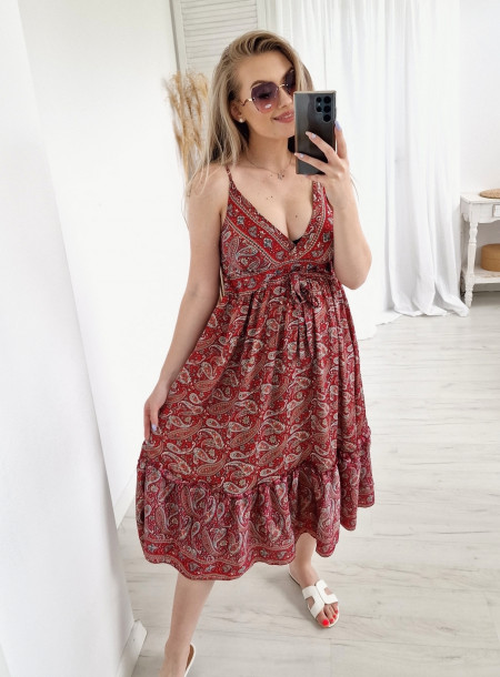 Silk midi dress 22-609I