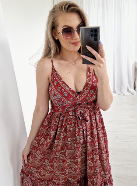 Silk midi dress 22-609I