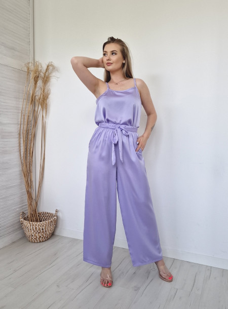 Elegancki komplet satynowy 89 fioletowy