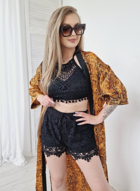 Szorty boho 3202 czarne