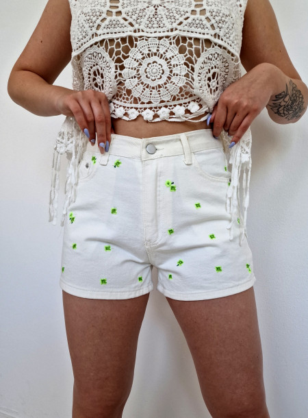 Szorty jeans kwiaty 1901