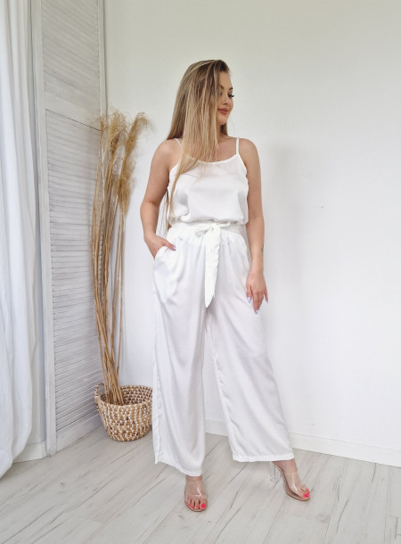 Elegancki komplet satynowy 89 biały