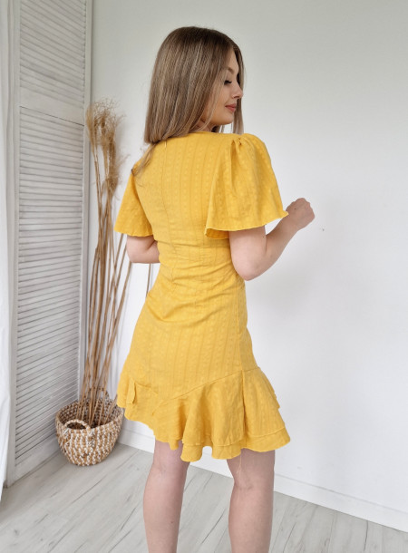 Embroidered dress 8933 yellow