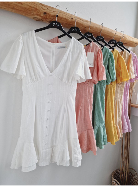 Sukienka haftowana 8933 beżowa