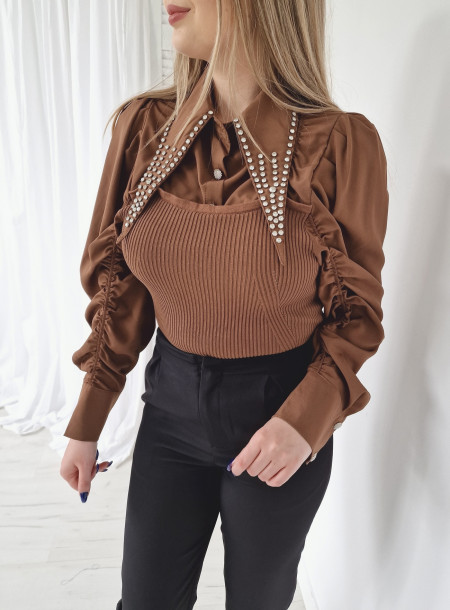 Viscose blouse 3567 brown