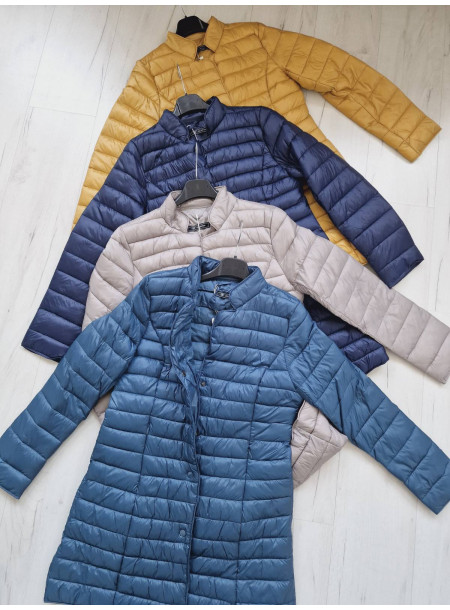 Pikowany płaszcz przejściówka 20072 granatowy 2