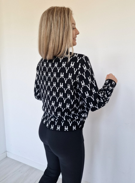 Wiskozowy sweter 80076 czarny