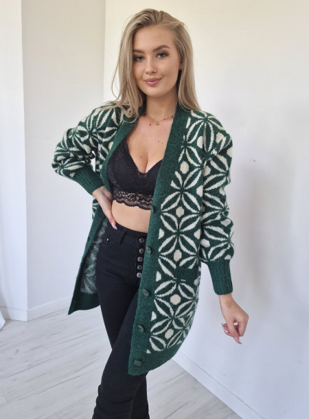 Kardigan wzory 2271 zielony