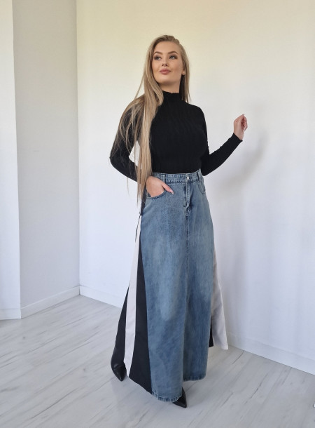 Spódnica maxi jeans J2185 niebieska