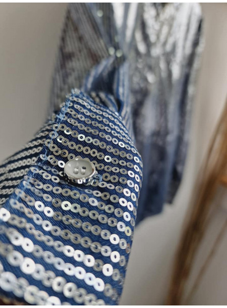 Sequin shirt B160 blue 2