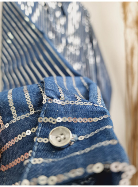 Sequin shirt B161 blue 2