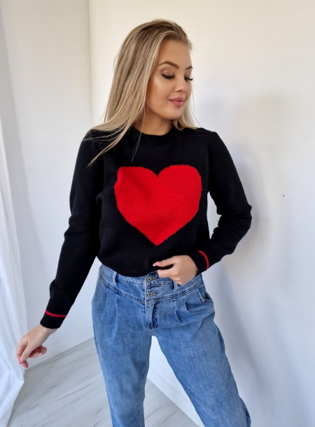 Sweter Heart 3387 czarny