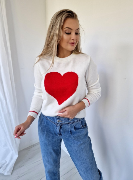 Sweter Heart 3387 biały