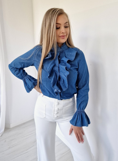 Jeansowa koszula 8132 niebieska