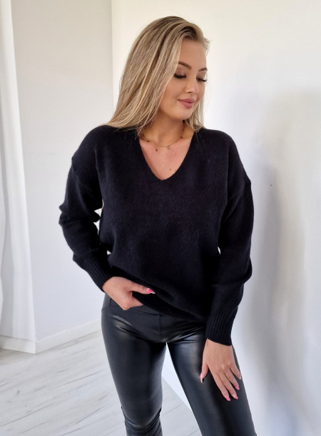 Sweter oversize 2723 czarny