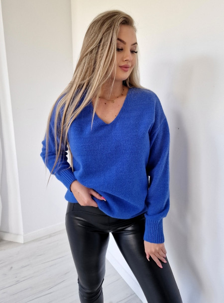 Sweter oversize 2723 niebieski