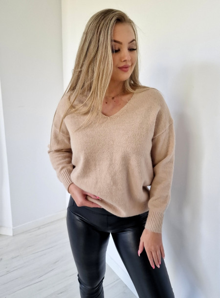 Sweter oversize 2723 beżowy