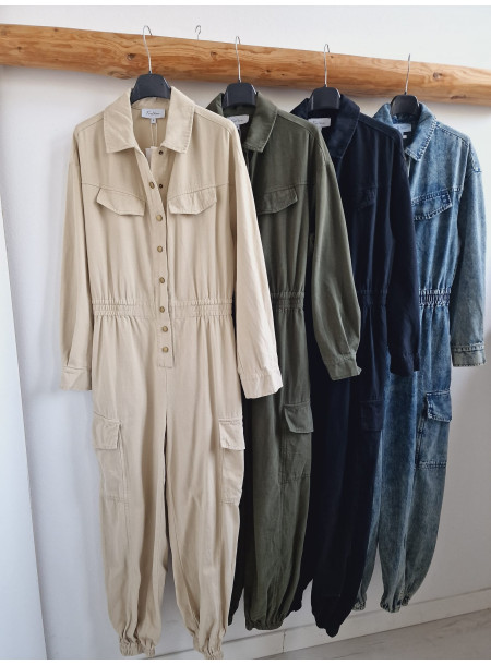 Kombinezon denim J0504 czarny 2