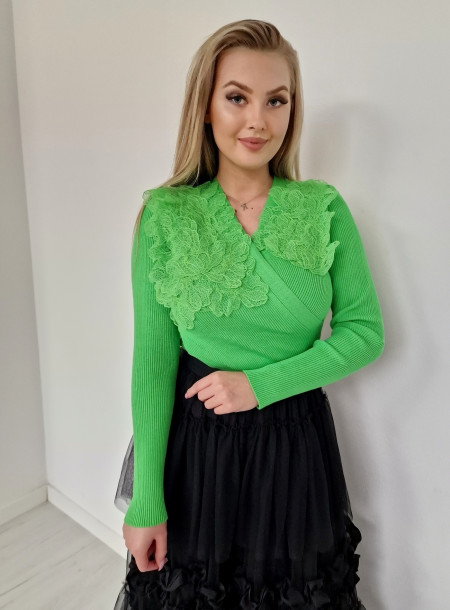 Bluzka kopertowa 03869 zielona